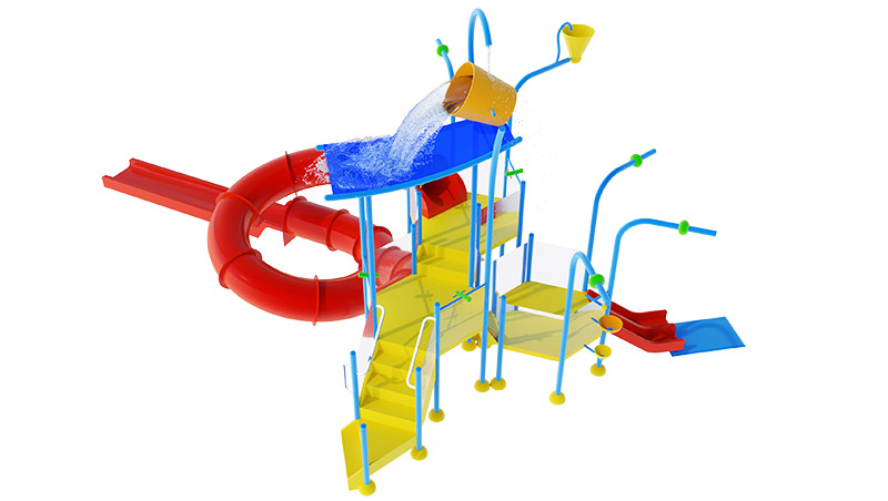 Mô hình nhà chơi nước Aqua House-9 Rainbow Water Play House